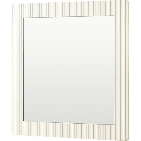 CAIziMiroir mural carré moderne 80x80 cm avec cadre en bois blanc veiné (1/5)