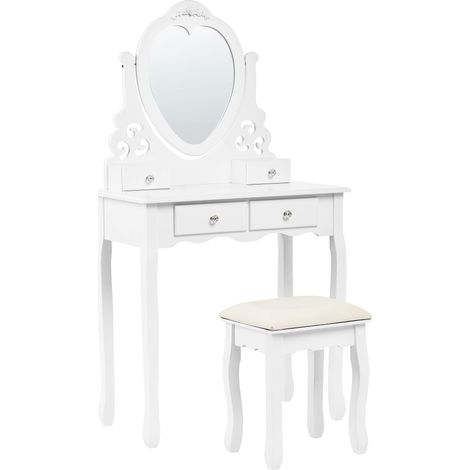 Dressing Table with Mirror and Stool DIVA White (1/5)
