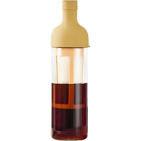 500-ml-Filterkaffeeflasche, für Cold-Brew-Filterkaffee und Tee, tragbare, kreative Kaffeeflasche aus Glas und Silikon, gelb (1/5)