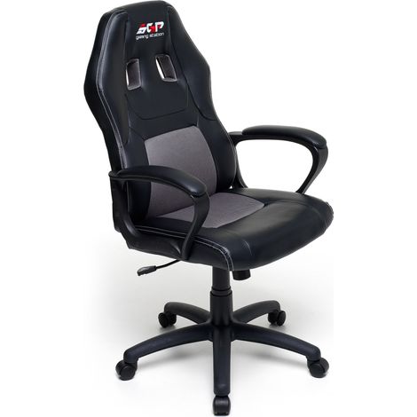Sedia da Gaming Ergonomica 62x60x113 cm in Similpelle Nero e Grigio