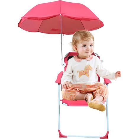 Chaise de Plage Enfant avec Parasol, Siège De Pique Nique (1/5)