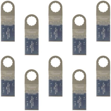 10 - Lame bimétallique - Accessoire multi-outils - Coupe bois métal plastique - Pour Fein SuperCut Festool Vecturo - Argent - 35 mm