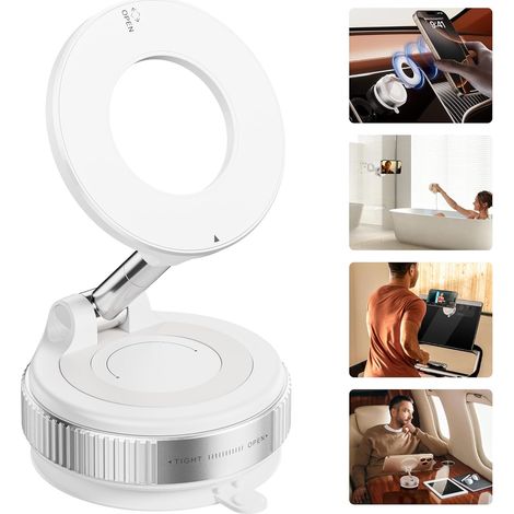 Support de téléphone pour voiture, [Ventouse ultra-puissante] Support de téléphone pour tableau de bord, rotation à 360° et utilisation à une main, support de pare-brise pour smartphone (4 à 7 pouces) (1/4)