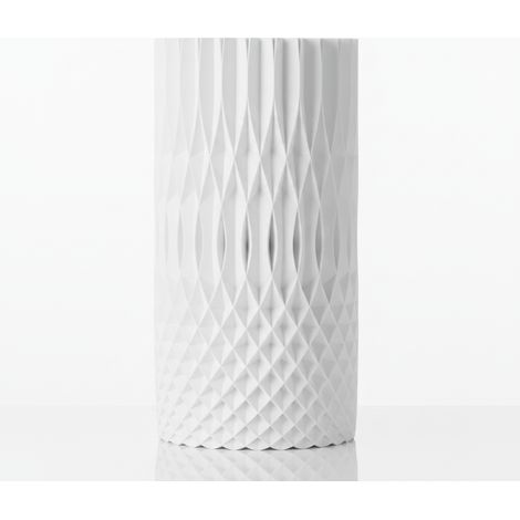 Vaso decorativo a spirale, traforato, bianco, per fiori, elegante (1/3)