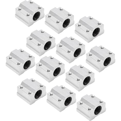 Lot de 12 Coussinets Linéaires SCS8UU, Bloc Coulissant Type Boîte, Unité de Glissière CNC, Roulement à Billes (1/5)