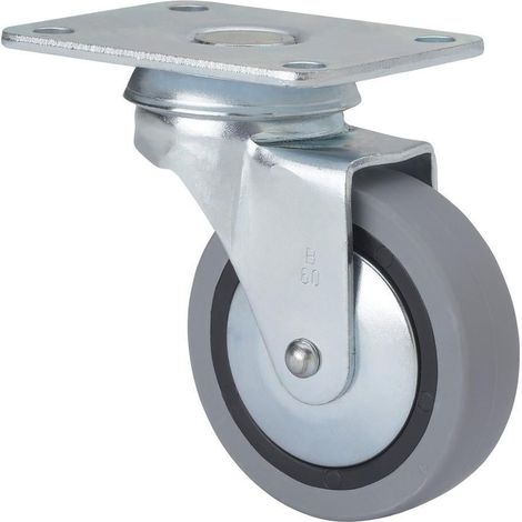 rueda giratora placa 10bsr40-pgi poliamix-goma gris eje liso