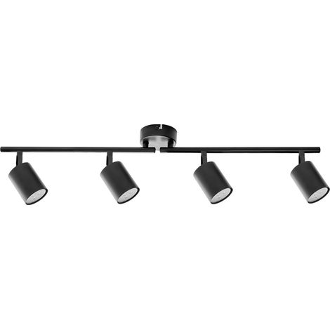 4 Light Spotlight Black Metal Lampshade Industrial Style NYANDO