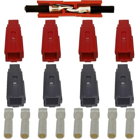 4 Paires (4 Noir + 4 Rouge) 75 Amp + 8 Plaqué Argent Contacts en cuivre pour Anderson Powerpole Quick Disconnect Power Bornes Connecteurs (1/5)