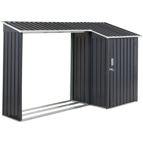 Garden Shed AOSTA 270 cm 105 cm Black (1/5)