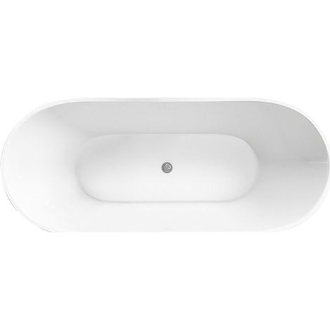 Modern Fluted Freestanding Bath, 1600 x 580 x 780mm, White
