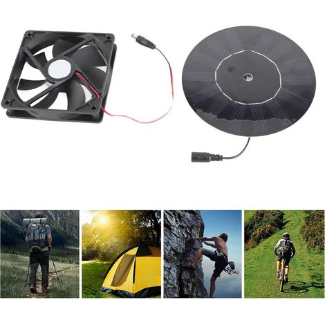 Kit de ventilateur solaire monocristallin en silicium 5 W - Composants portables de ventilation, d'extraction et de dissipation de chaleur (1/5)