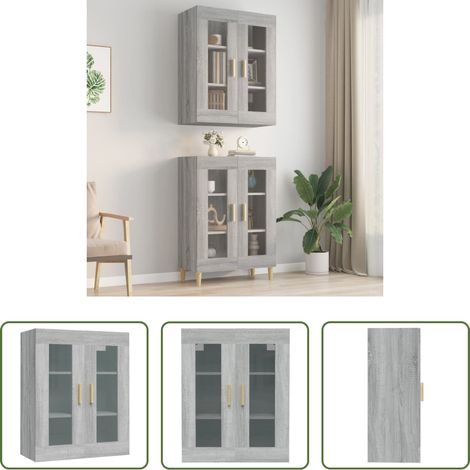 vidaXL Holzschrank - Hängeschrank Grau Sonoma 69,5x34x90 cm (1/5)