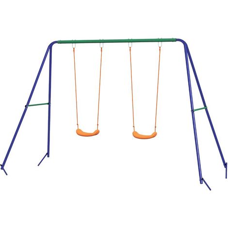 ALTALENA PER BAMBINI 3-8 ANNI CON 2 SEGGIOLINI E 4 PICCHETTI. IN METALLO E PP. 269X160X180 CM (1/5)