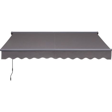 Store banne manuel semi coffre 3x2,5m – Toile polyester 280g/m² résistante UV – Armature aluminium gris – Manivelle gauche – SAV (1/4)