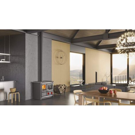 LA NORDICA Stufa a Legna Rosa L 5.0 VST Steel Nero Antracite 9.5 kW (1/2)