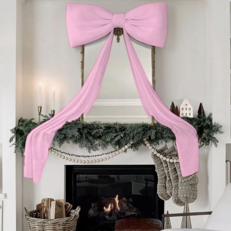 Ribbon Bow - Velvet Christmas Tree Topper - 20 x 71 Pouces - Pour Arbre De Noël Porte Cheminée Mur - 1 Pièce (1/5)