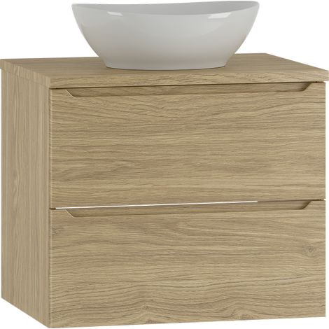 Waschtisch 60.6cm Viggo mit 2 Schubladen, Holzoptik