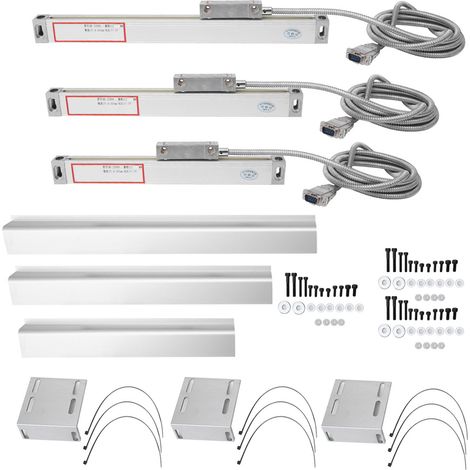 Lot de 3 règles linéaires DRO 2AE/3AE, codeur de mesure numérique 0-50mm/0-350mm/0-500mm, affichage digital haute précision, accessoire pour lecture d'axe. (1/5)