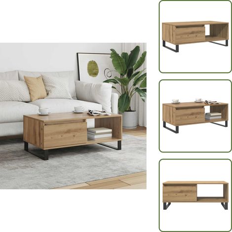 Couchtisch Artisan-Eiche 90x50x36,5 cm Holzwerkstoff - Couchtisch - Couchtische - Beistelltisch - Sofatisch (1/5)