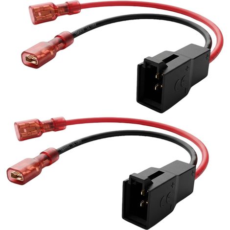 2pcs Adaptateur Haut-Parleur Voiture DIN, Connecteur pour Câble Audio Auto, Adaptateur Haut-Parleur Voiture Universel pour Autoradio, Connecteur Haut-Parleur Compatible avec (1/5)