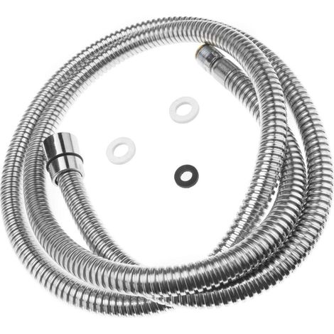 Tuyau de douche extensible et flexible en acier inoxydable pour robinet de cuisine, évier et salle de bain, 14 m (55 pouces) (1/5)