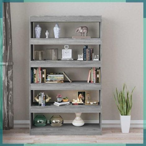813639 Bibliothèque/Séparateur de pièce sonoma gris 100x30x166 cm (1/5)