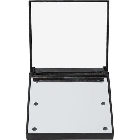 Miroir de maquillage de voyage lumineux LED double face grossissant 2x, lumière blanche, miroir de poche noir pour sac à main (1/5)