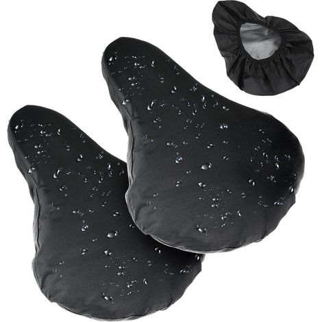 Lot de 2 housses de selle de vélo imperméables, housses de selle de vélo avec cordon de serrage, housse de selle lavable, accessoires pour femmes et hommes, ville/montagne (1/5)