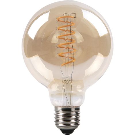 FABRILAMP Bulb Filamen.spiral Vert.globe 13x9,5d 4w E27 Amber 250 Lm 2200k (1/3)