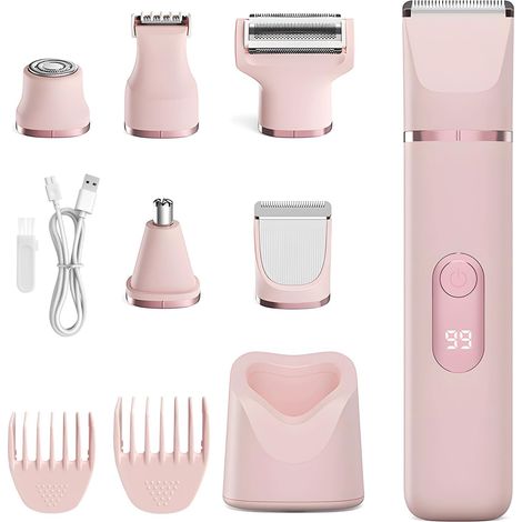 5-in-1 Elektrorasierer für Frauen – Intimrasierer, Intimtrimmer, Epilierer, Körperrasierer und -trimmer, IPX7 wasserdicht, wiederaufladbar, für Nass- und Trockenrasur (1/5)