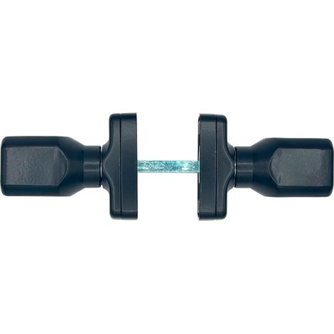 Poignée de porte en aluminium Noir - Ensemble complet pour une porte 80 x 39 mm (1/5)