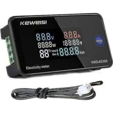 230-V-Wechselstromzähler/Wattmeter – Stromverbrauchsanzeige – LCD-Bildschirm – Französischer Stecker (1/5)