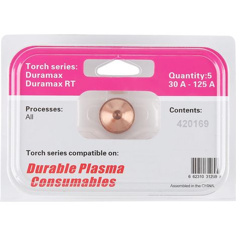 5pcs Plasma Cutter Nozzles Torch Tips Consumables 420169 for MAX125 Cutting Machine