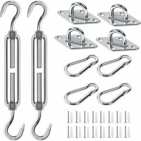 Kit di fissaggio per vela ombreggiante M6, kit di fissaggio per vela ombreggiante in acciaio inossidabile per triangolo e quadrato, rettangolo, accessori di fissaggio per vela ombreggiante (1/5)