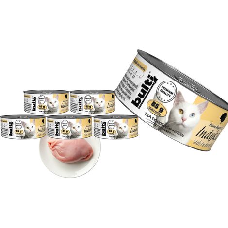 BULTI pâtée pour chat à la dinde, boîte de 6 x 85 g (1/2)