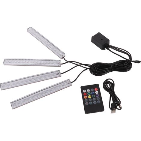 Kit lumineux d'ambiance intérieur voiture 4 lignes, LED multicolore universel pour plancher, avec microphone multifonction (1/5)