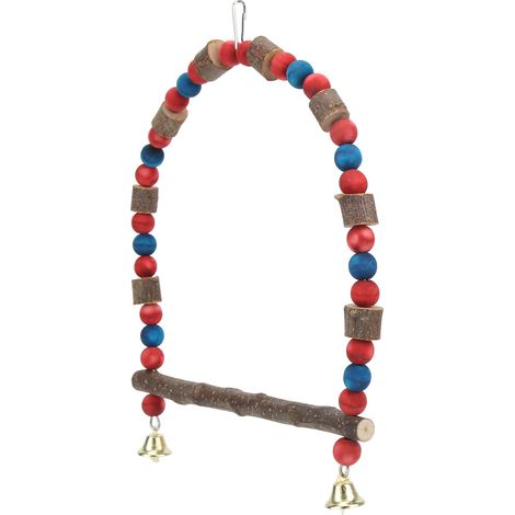 Balançoire suspendue pour oiseaux, jouet à poser ou à suspendre pour perroquets, avec crochet, pour inséparables, pinsons, perruches et calopsittes. Longueur du poteau : 12 cm / 4,7 po. (1/5)