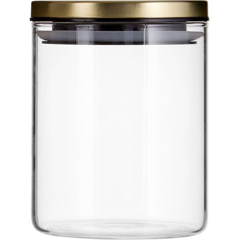 Premier Housewares Freska Gold Lid Storage Jar - 700ml (1/2)