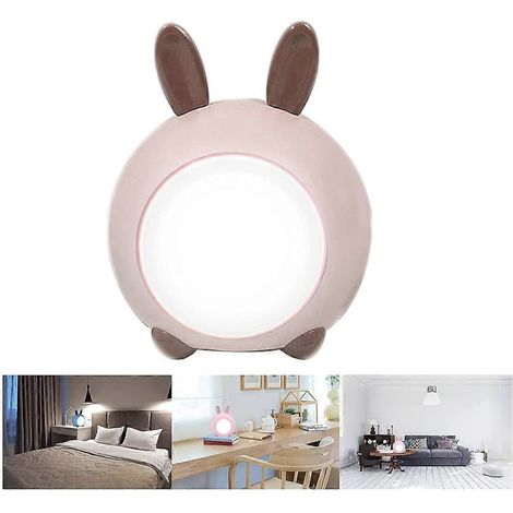 Veilleuse enfant lapin mignon, lampe de nuit tactile LED rechargeable par USB pour la chambre (1/4)