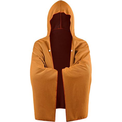 Bonnet de bain rafraîchissant grande taille pour la vaisselle, protège la nuque et le dos du soleil grâce à son tissu rafraîchissant. Modèle unisexe, orange. (1/5)