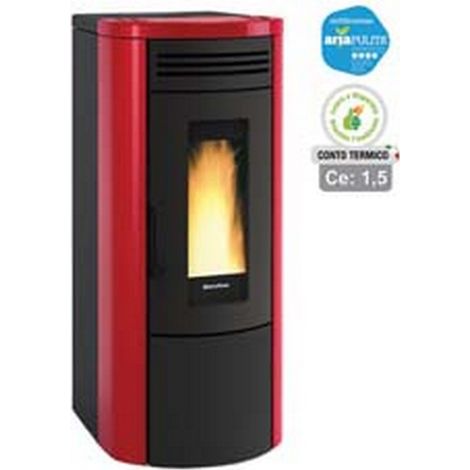 1PZ stufa a pellet costanza idro wi-fi 17 kw bordeaux (conto termico) - misure cm.49,5x59,3x115,3h. peso kg.165