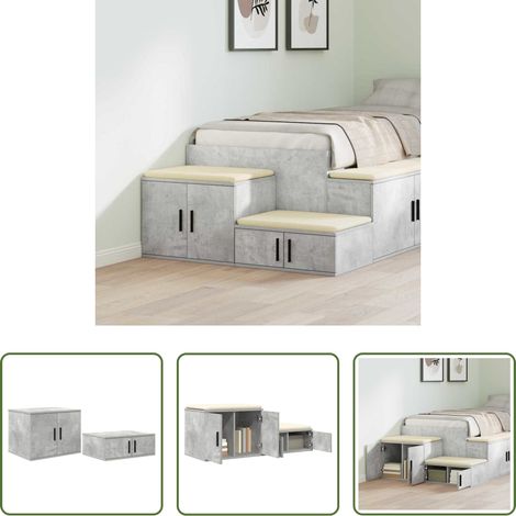 Stauraum -  Aufbewahrungsschrank 2 pcs Beton Grau 118 x 41 x 40 cm