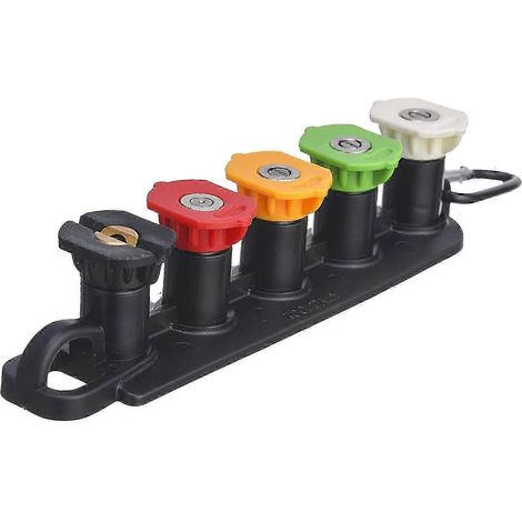Ensemble d'embouts pour nettoyeur haute pression avec support, raccord rapide 1/4 pouce-5 Holes Base (1/5)