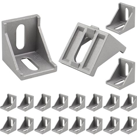 20 Pièces Entretoises de Grille Profil en Aluminium, 40 × 40 Raccord D'angle, Support D'angle Convient aux Profils de Pilier, Fraiseuses CNC, Imprimantes 3D, Projets de Bricolage (1/5)