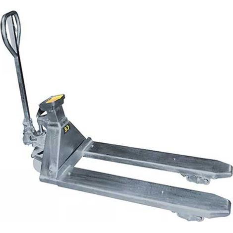 Transpallet con bilancia in acciaio zincato - Portata 2000 kg - Forche standard 1150x555 mm - Elevata precisione - PTG20SC
