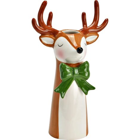 Vase Cerf avec noeud en céramique 14x24x10cm (1/4)