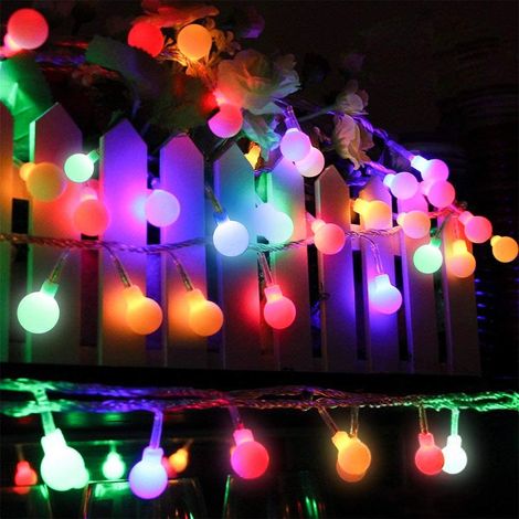 Guirlande Lumineuse Globe LED - 9,8 Pieds - 20 Ampoules - Alimentation Piles AA - Pour Intérieur Extérieur Jardin Chambre Fête Noël (1/5)