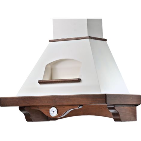 Cappa cucina rustica AIDA con cornice in legno comprensivo di orologio cm 90 (1/2)