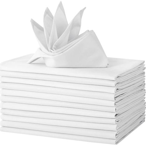 Lot de 12 Serviettes de Table en Tissu, 46x46cm Lavables et réutilisables, Serviettes de Table en Tissu Doux pour Les fêtes, Les Mariage (46x46cm) (1/5)