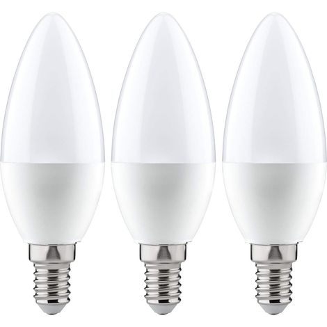 Bombilla puntiaguda, base E14, luz blanca cálida de 9W, apta para lámparas colgantes, paquete de 3 (1/4)